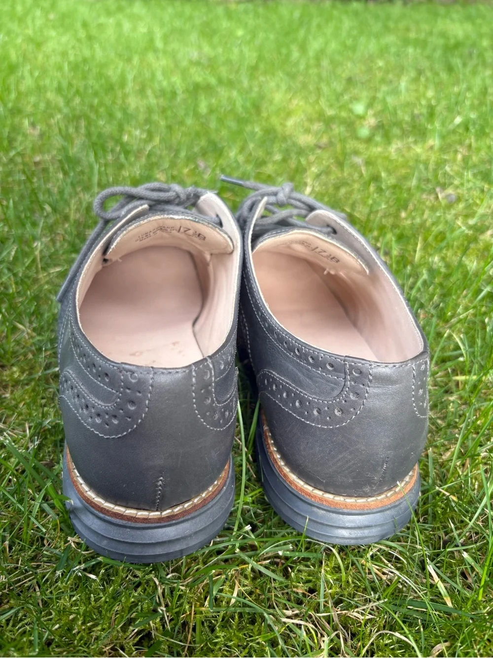 Cole Haan Gray Wingtip Wool & Leather Oxfords